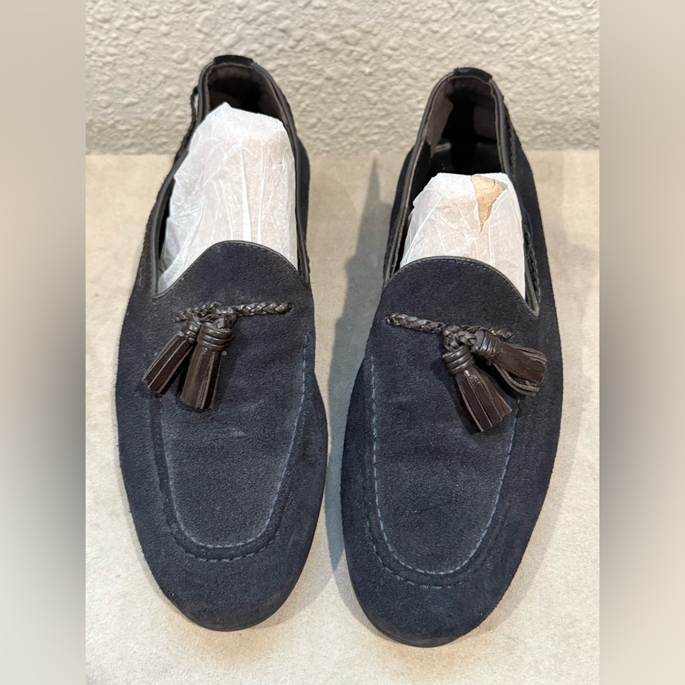 Zara Men's Dark Gray Suede Loafers/moccasins with Tassels Size 7/40